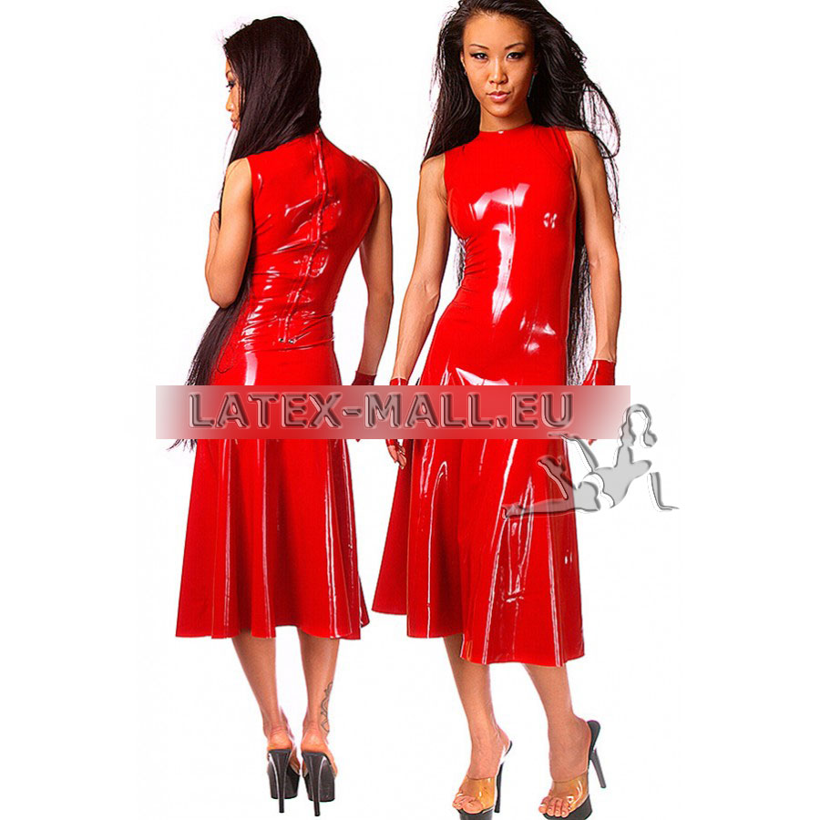 Long Latex red dress