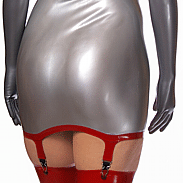 Bottom of latex dress with edging 15 mm add. colors and garters for stockings