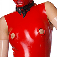 Latex Breast Design Options cutouts on the nipples edged with cushion rings