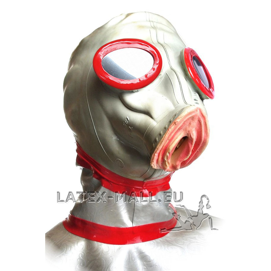 Latex gas mask with vagina