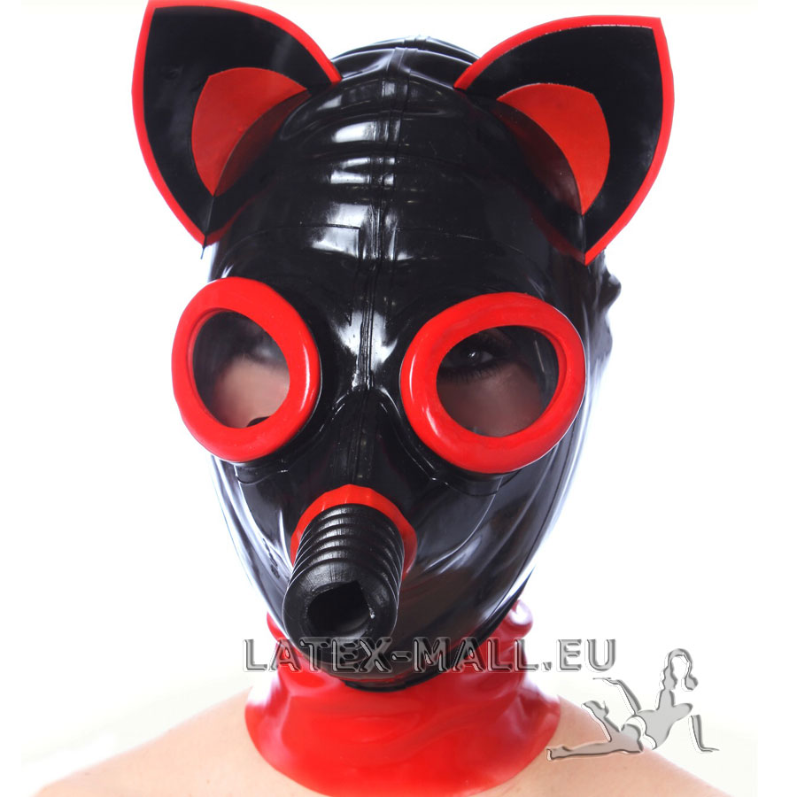 Latex mask with hood