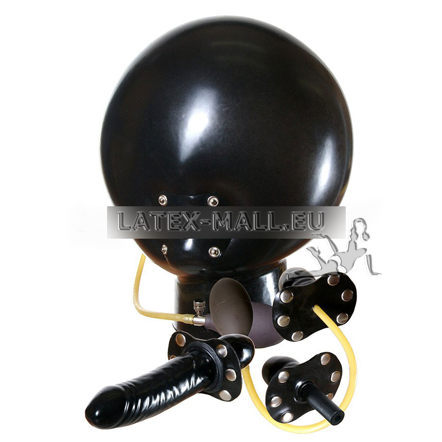 Latex inflatable bondage mask