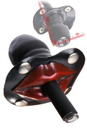 Solid rubber gag with breathing tube and red lips