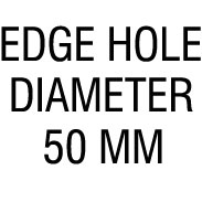 MALE VERSION: Rimmed penis opening, 50mm in diameter