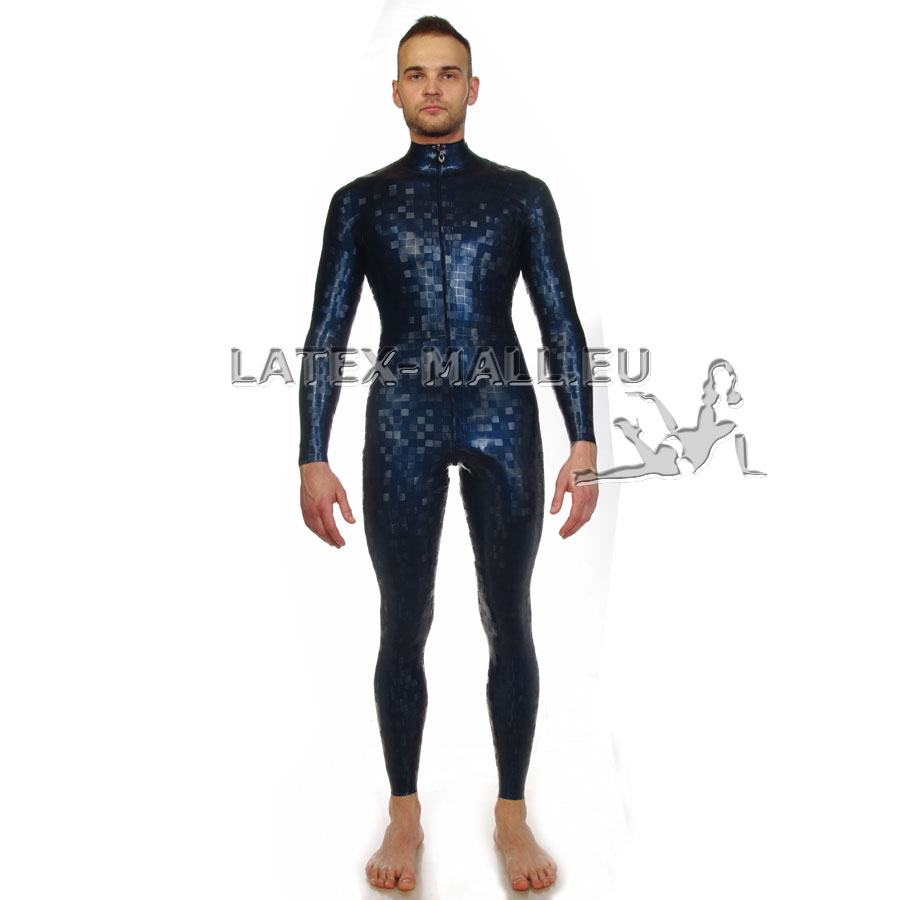 Textured latex catsuit